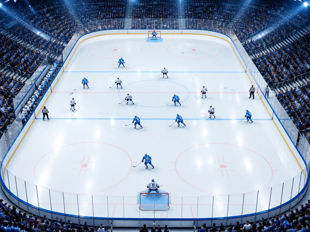 Ishockeyspelare i full fart på isen i en upplyst arena under ett intensivt SHL-slutspel