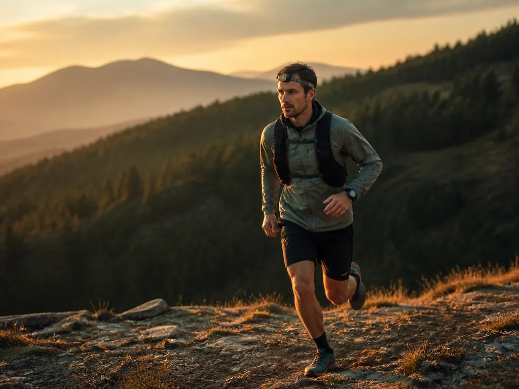 Löpare på grusstig genom skogsterräng under ett ultramaraton